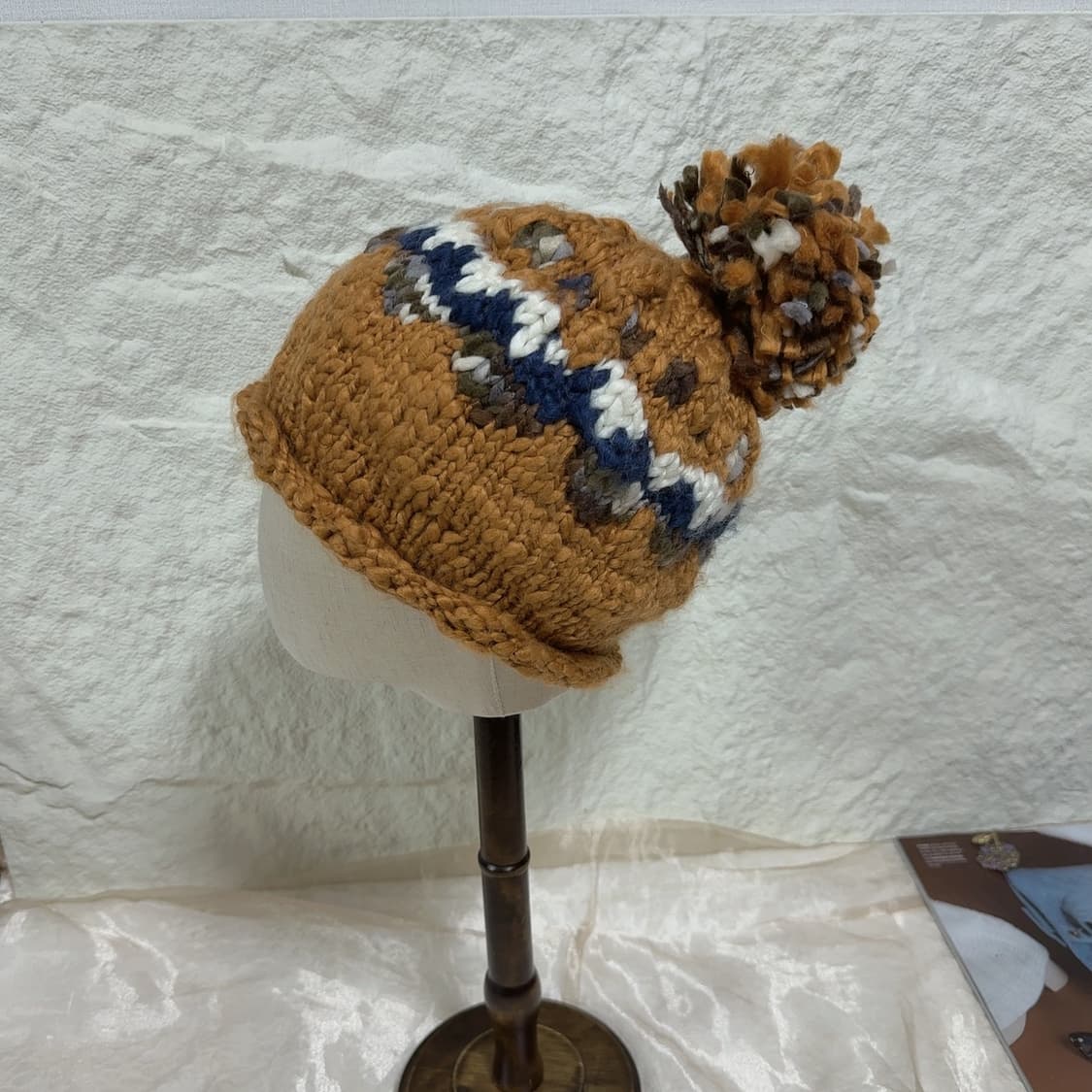 빈티지 핸드메이드 뜨개질 코위찬 비니 모자 상품이미지2