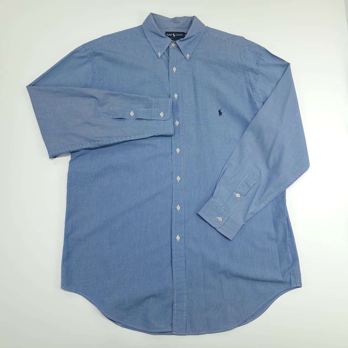 CN723 XLT 폴로 랄프로렌 USA 블루 핀스트라이프 긴팔 셔츠 남방 상품이미지2