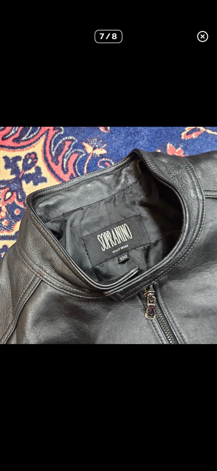 SOPRANINO 양가죽 베이직 버튼 카라넥 빈티지 자켓 100 상품이미지7