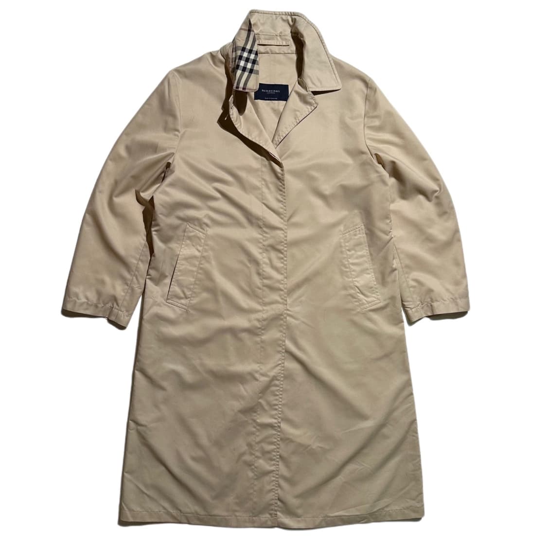 버버리 체크 배색 싱글 코트 상품이미지1