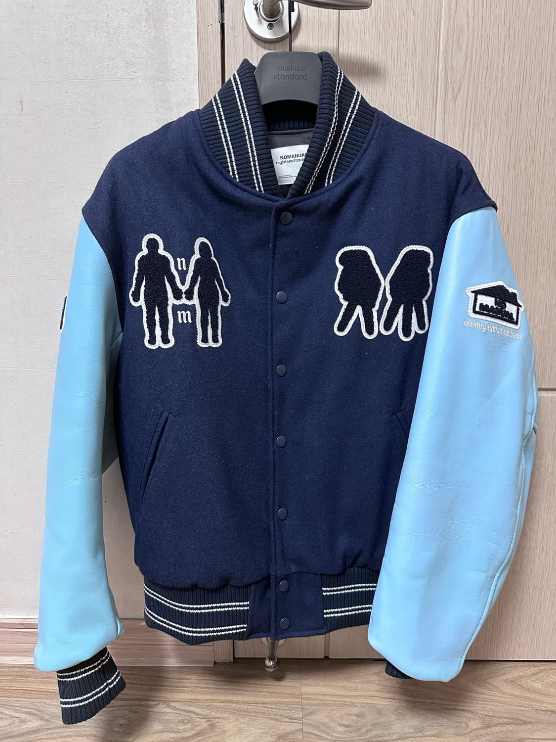 노매뉴얼-WL VARSITY JACKET - NAVY 상품이미지1