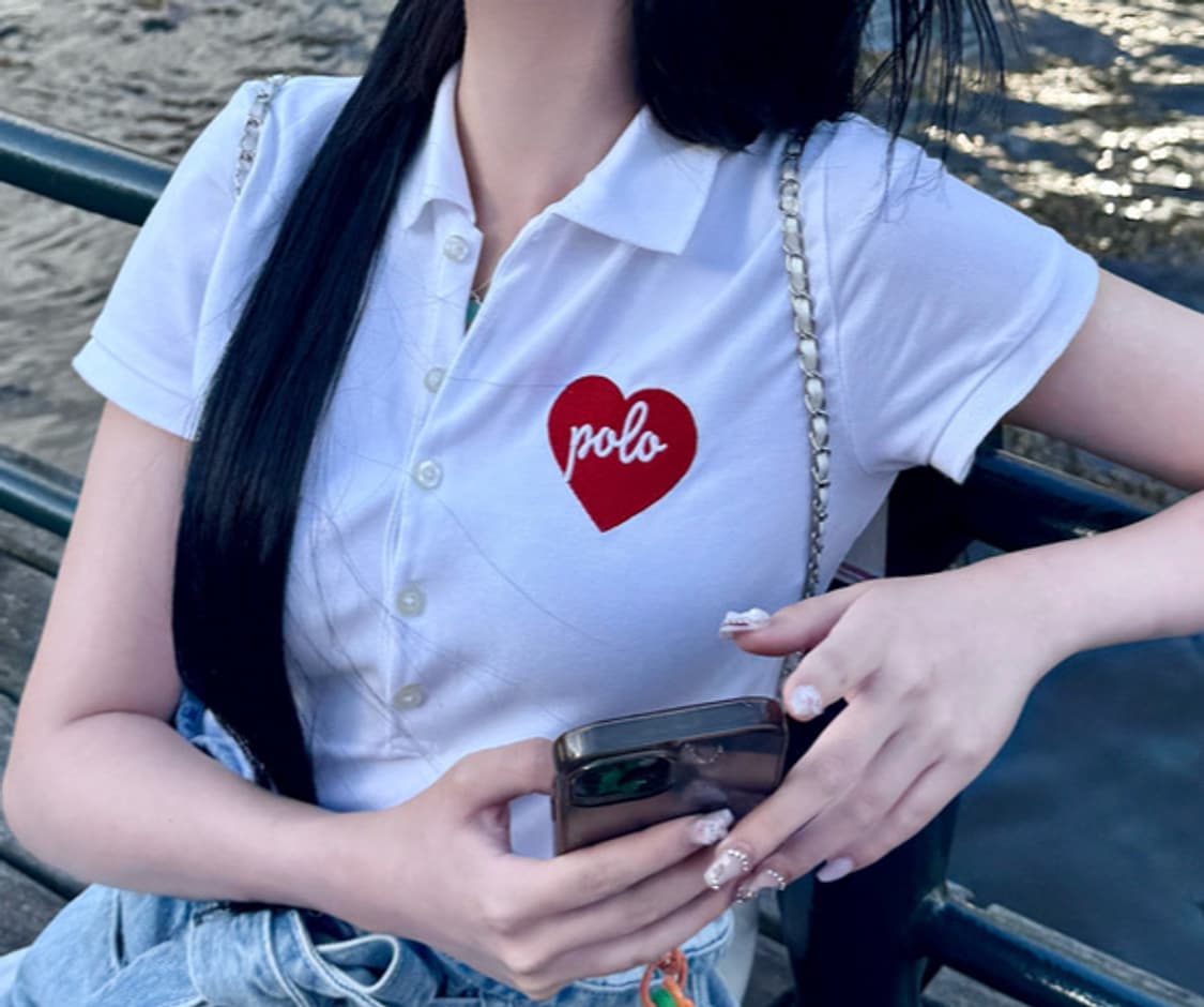 폴로 하트 로고 카라 반팔티 상품이미지1