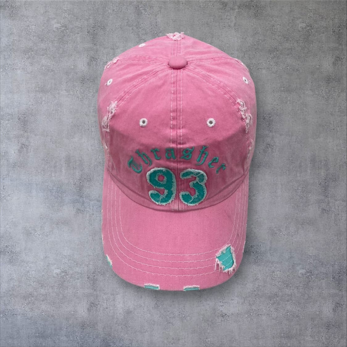 트래셔 y2k 로고 핑크 볼캡 상품이미지1