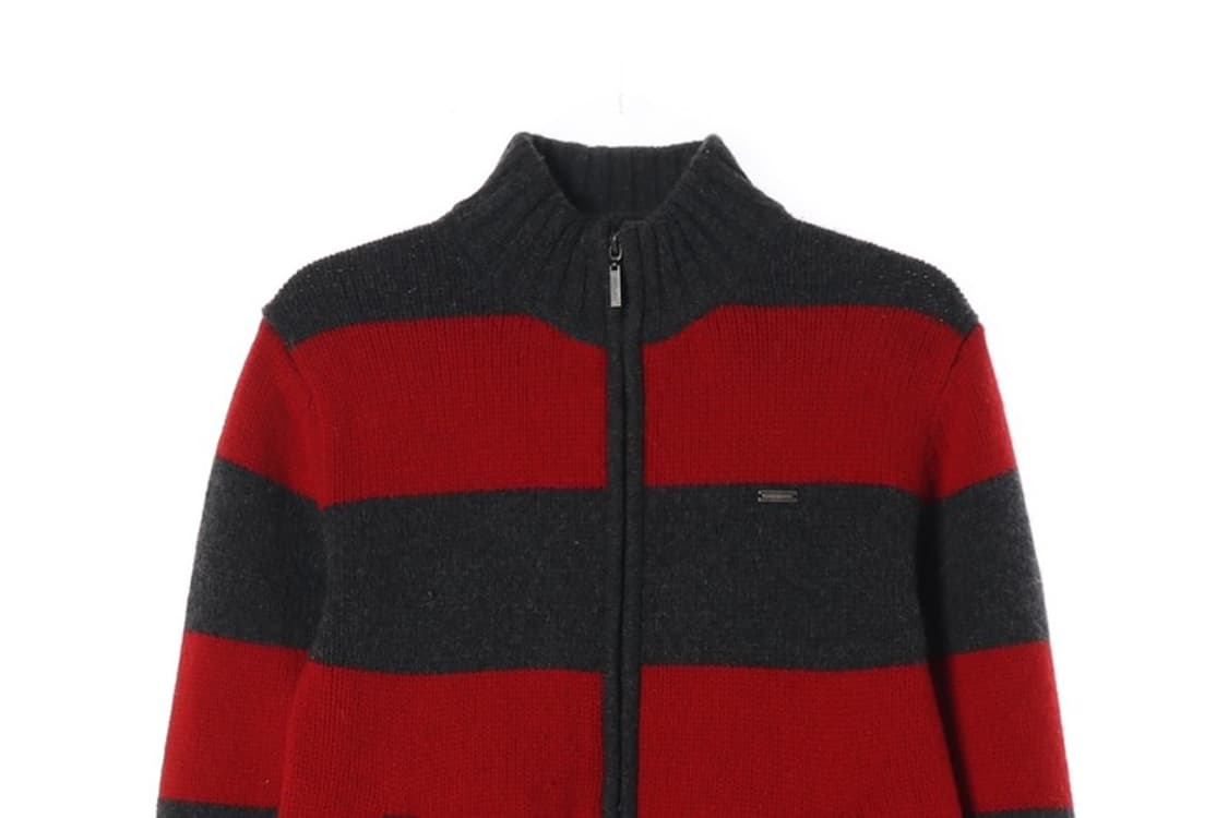 BangBang 스트라이프 하이넥 지퍼 가디건 90 상품이미지3