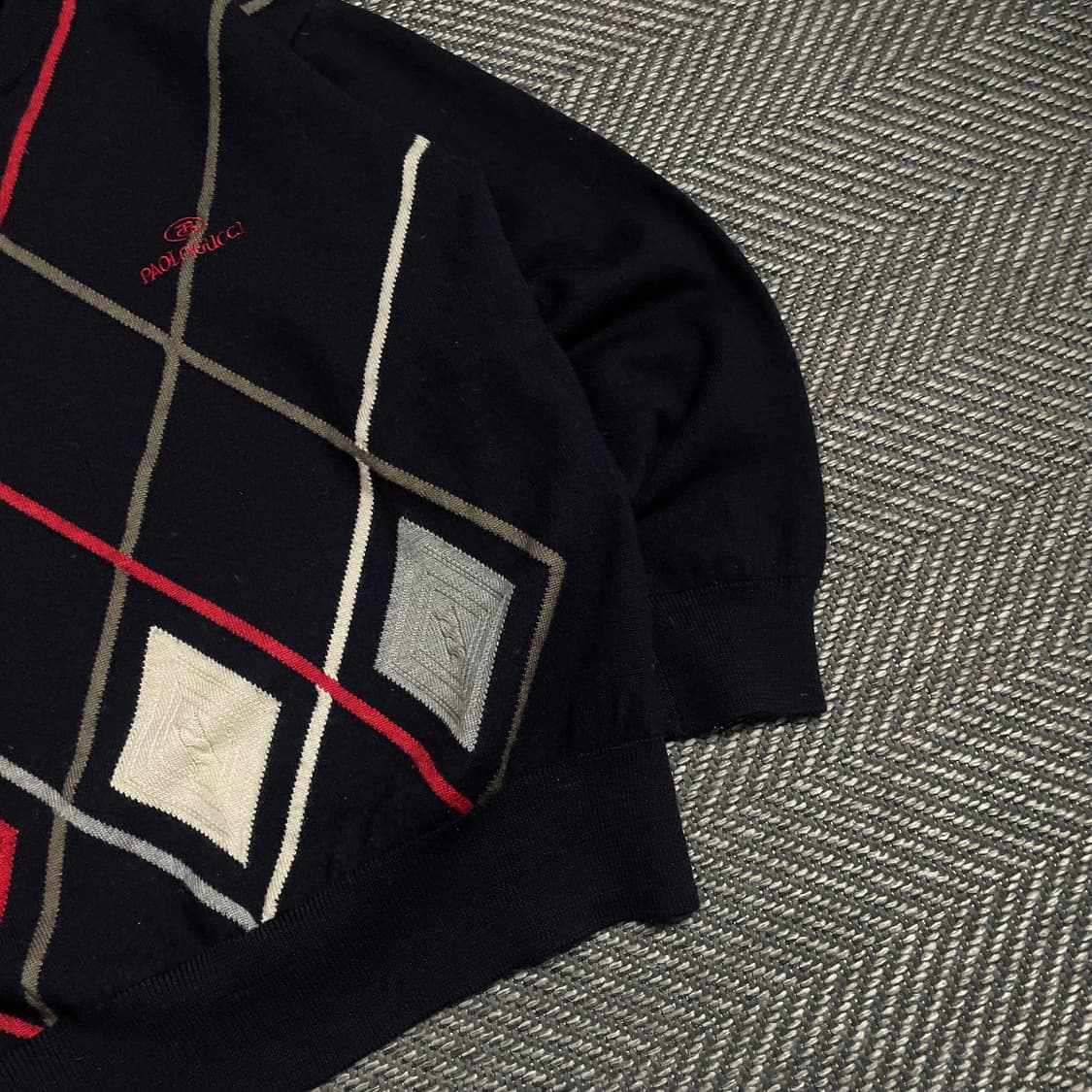 Paolo Gucci 아카이브 아가일 패턴 니트o 4934 상품이미지4