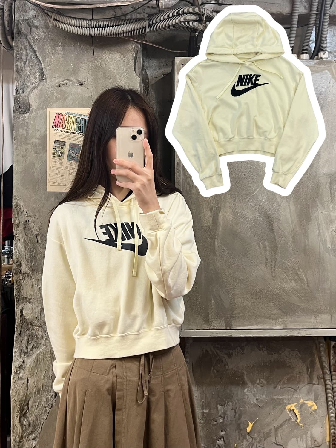 나이키 크롭 후드집업 아이보리 S #csz570 상품이미지1