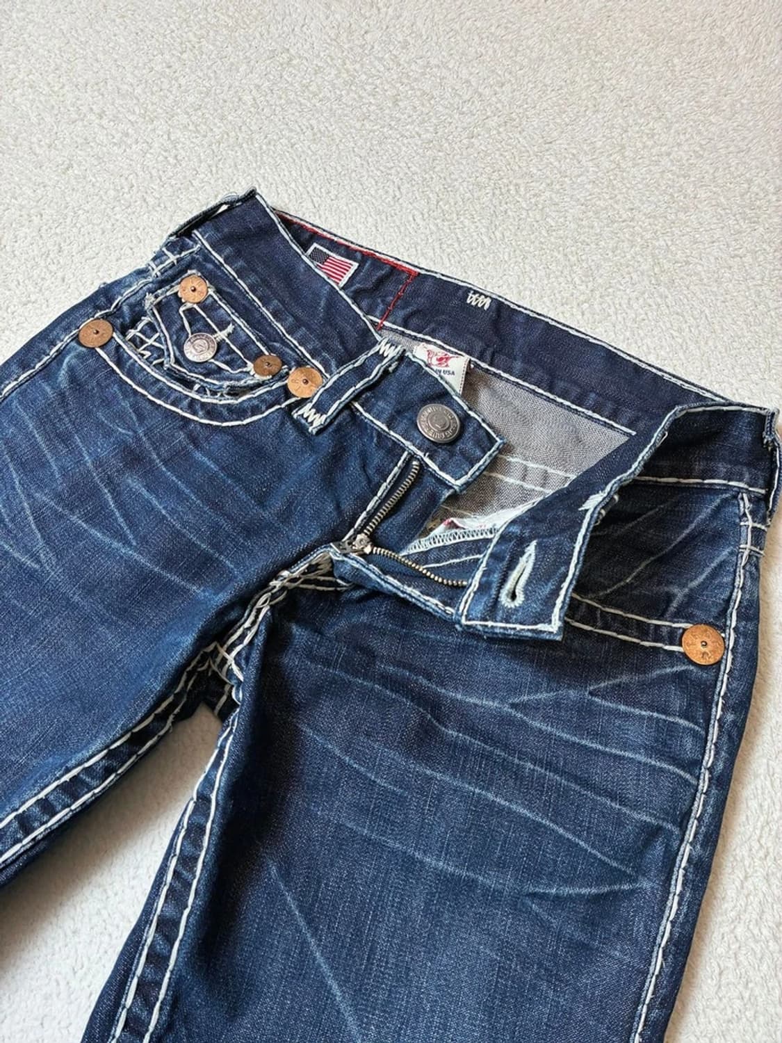 트루릴리젼 00s USA 로우 라이즈 부츠컷 데님 팬츠 PN7679 상품이미지3