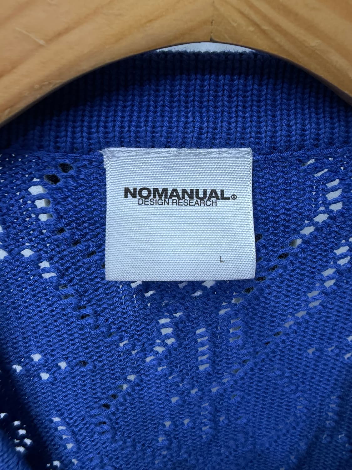 정품) 노매뉴얼 25ss 블루 아가일 니트 가디건 L 상품이미지6
