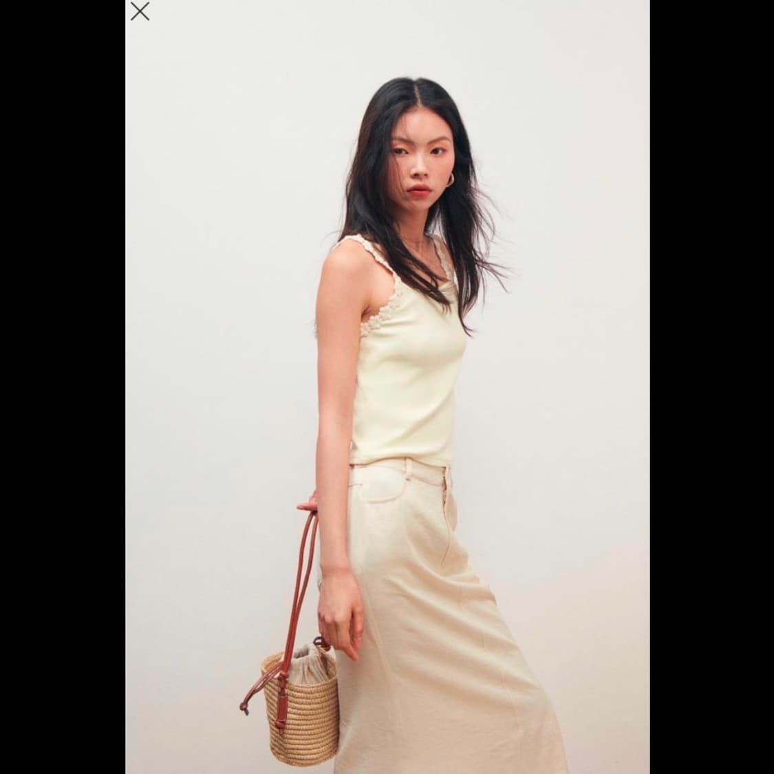 h&m 에이치앤엠 레이스 디테일 스트랩 탑 (새상품) 상품이미지8