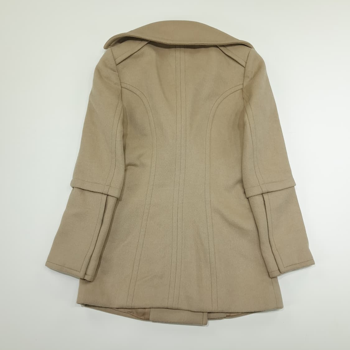 CN909 M 구찌 클래식 일본판 베이지 울 앙고라 더블 코트 상품이미지10