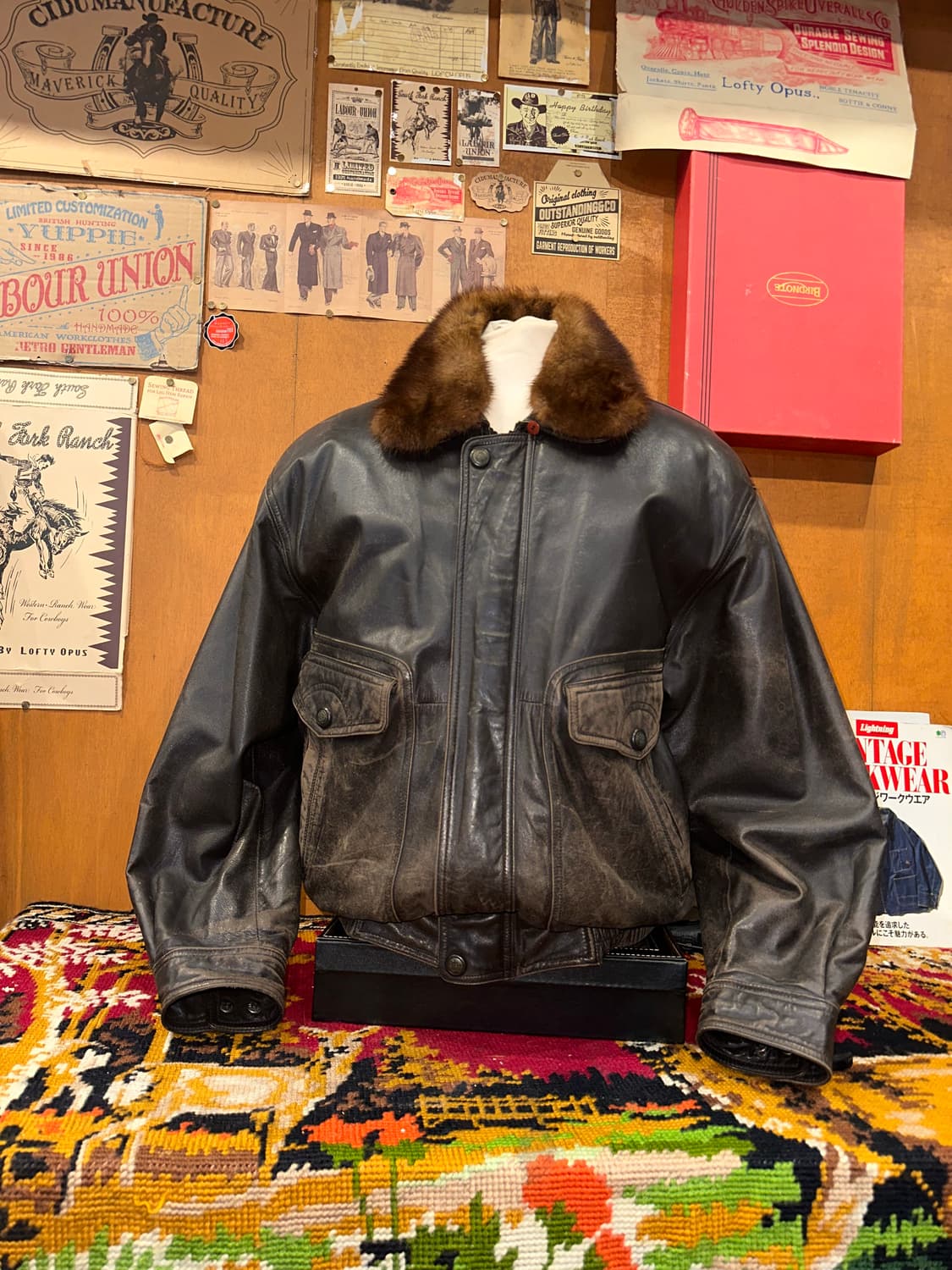 ( L-XL ) 가죽자켓 봄버자켓 레더자켓 빈티지가죽 양가죽 a2가죽 상품이미지1