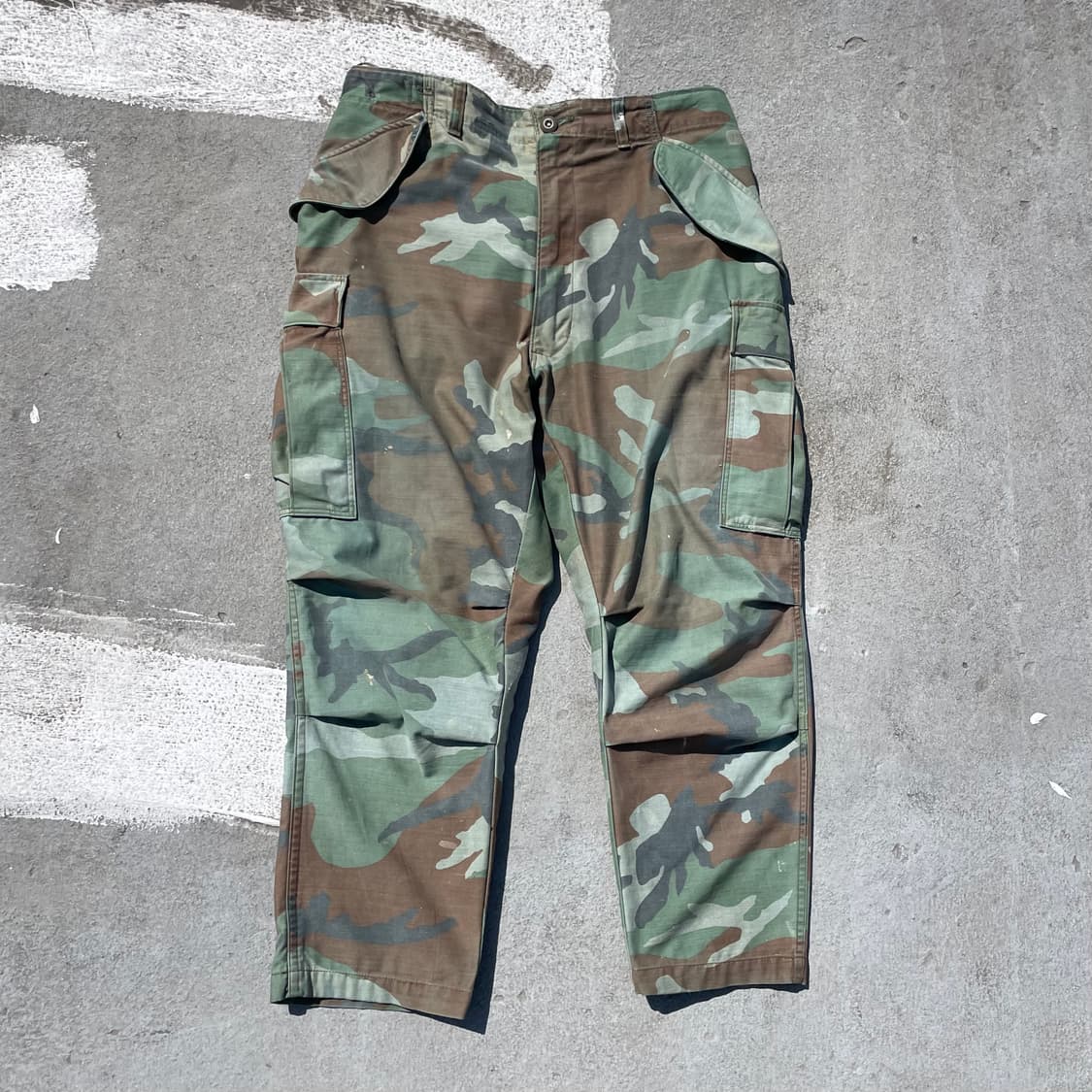 미군 80s OG 우드랜드 썬 페이드 카모 BDU 카고팬츠 상품이미지1