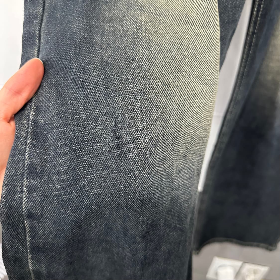 Vaidoh 흑청 워싱 와이드 데님 상품이미지7