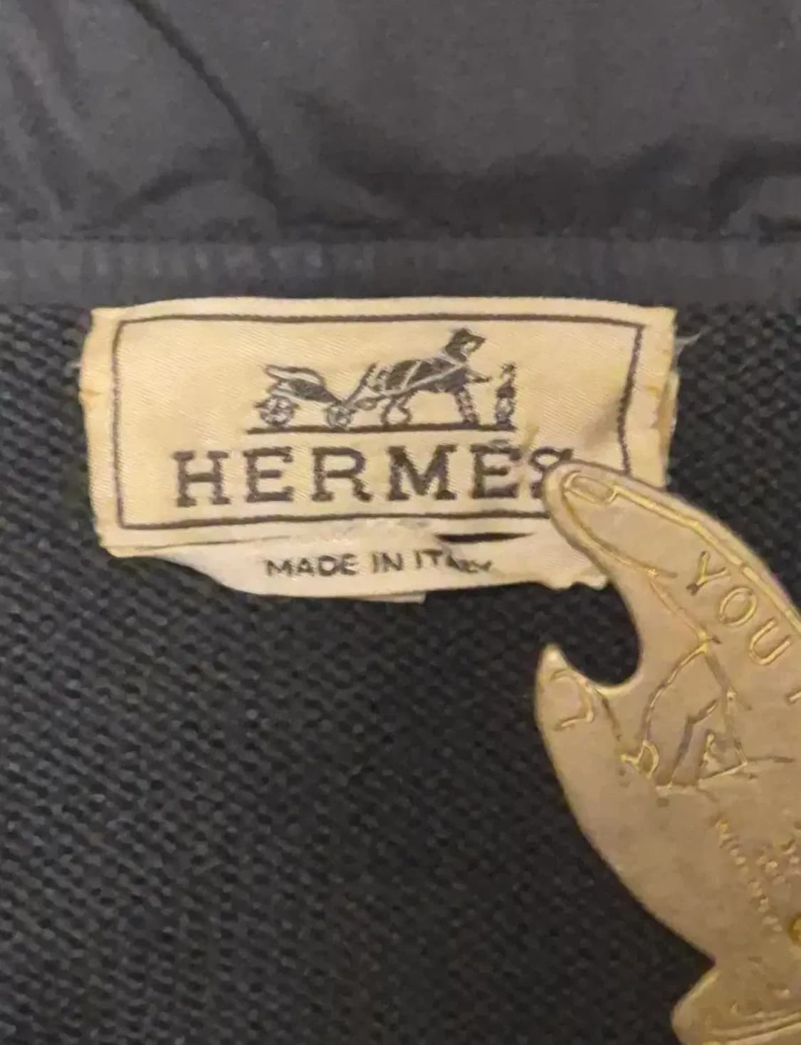 HERMES 하이브리드 레더 트리밍 니트 블루종 자켓 (M) 상품이미지5