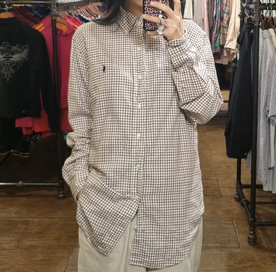 [Hi] polo 폴로 긴팔 체크셔츠 오트밀 상품이미지2
