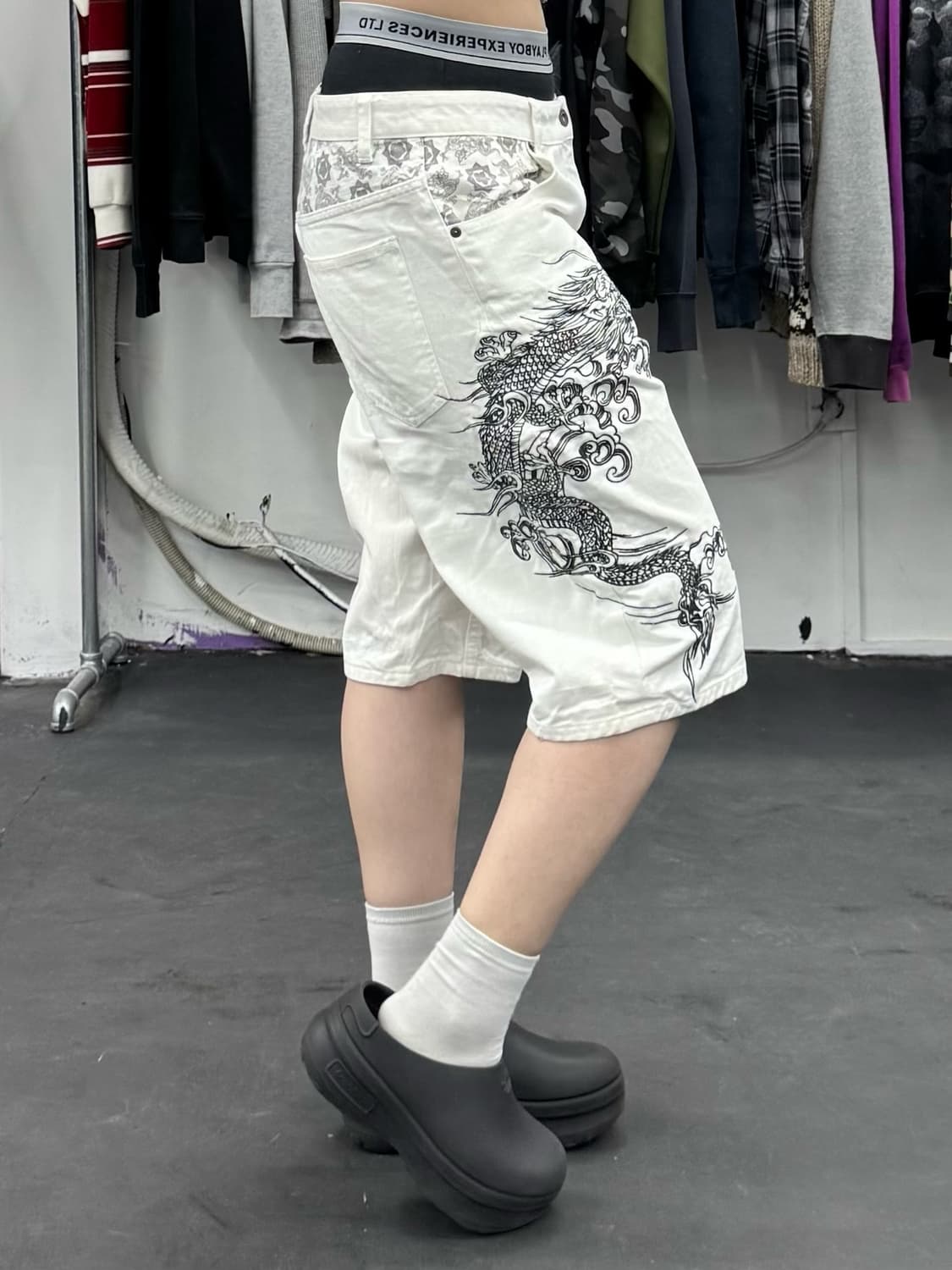 카라쿠리 타마시 오리엔탈 데님 반바지 상품이미지2