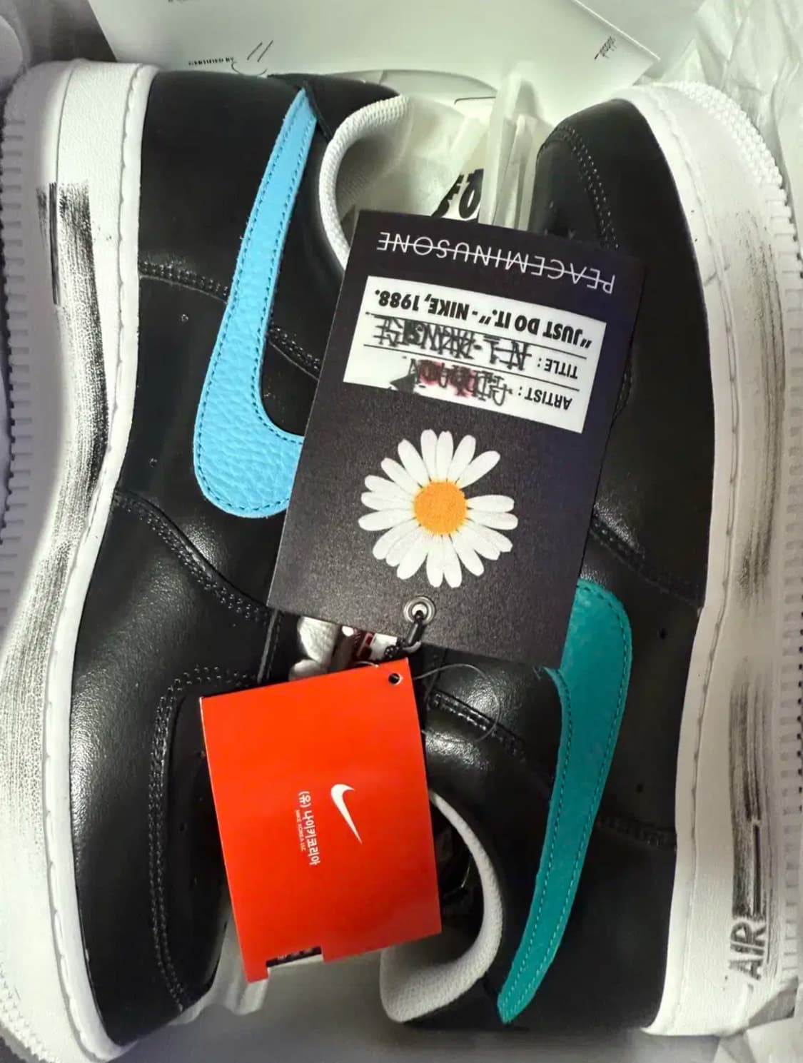 나이키 에어포스1 검정/파랑 피스마이너스원 피마원 280 상품이미지1