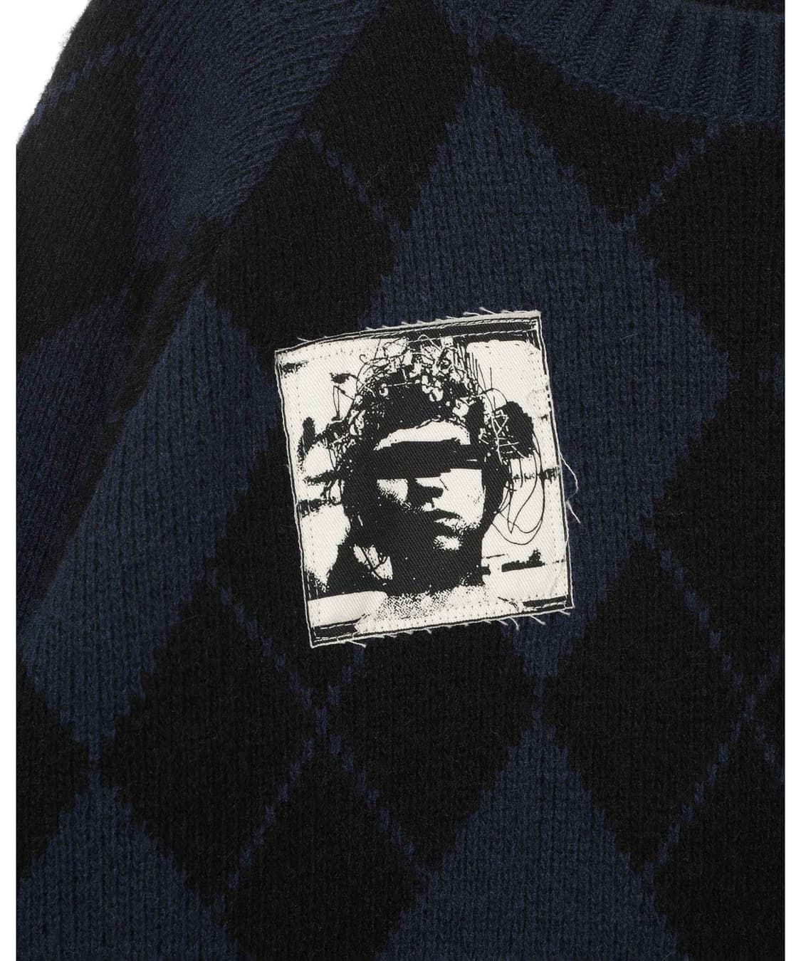 언더커버 아가일 니트 블랙/네이비  상품이미지3