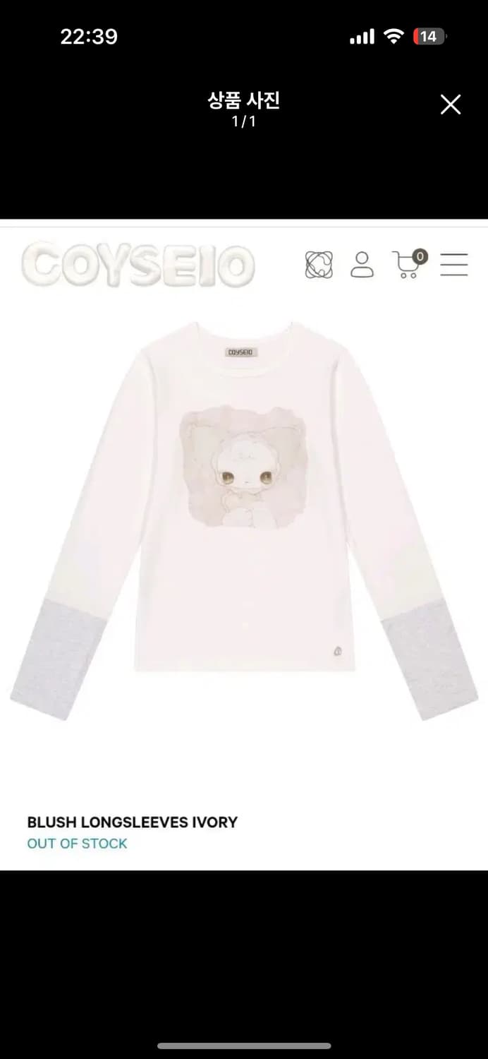 코이세이오 블러쉬 롱슬리브 아이보리 상품이미지1