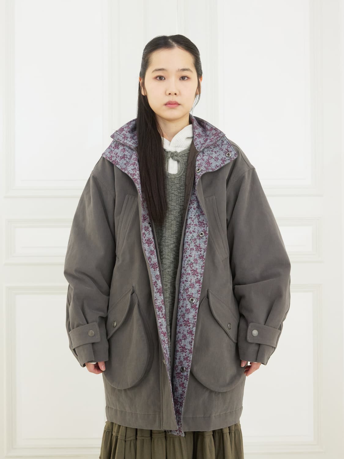 콜로신스 BOTANIC LINED FIELD JACKET 차콜 상품이미지2