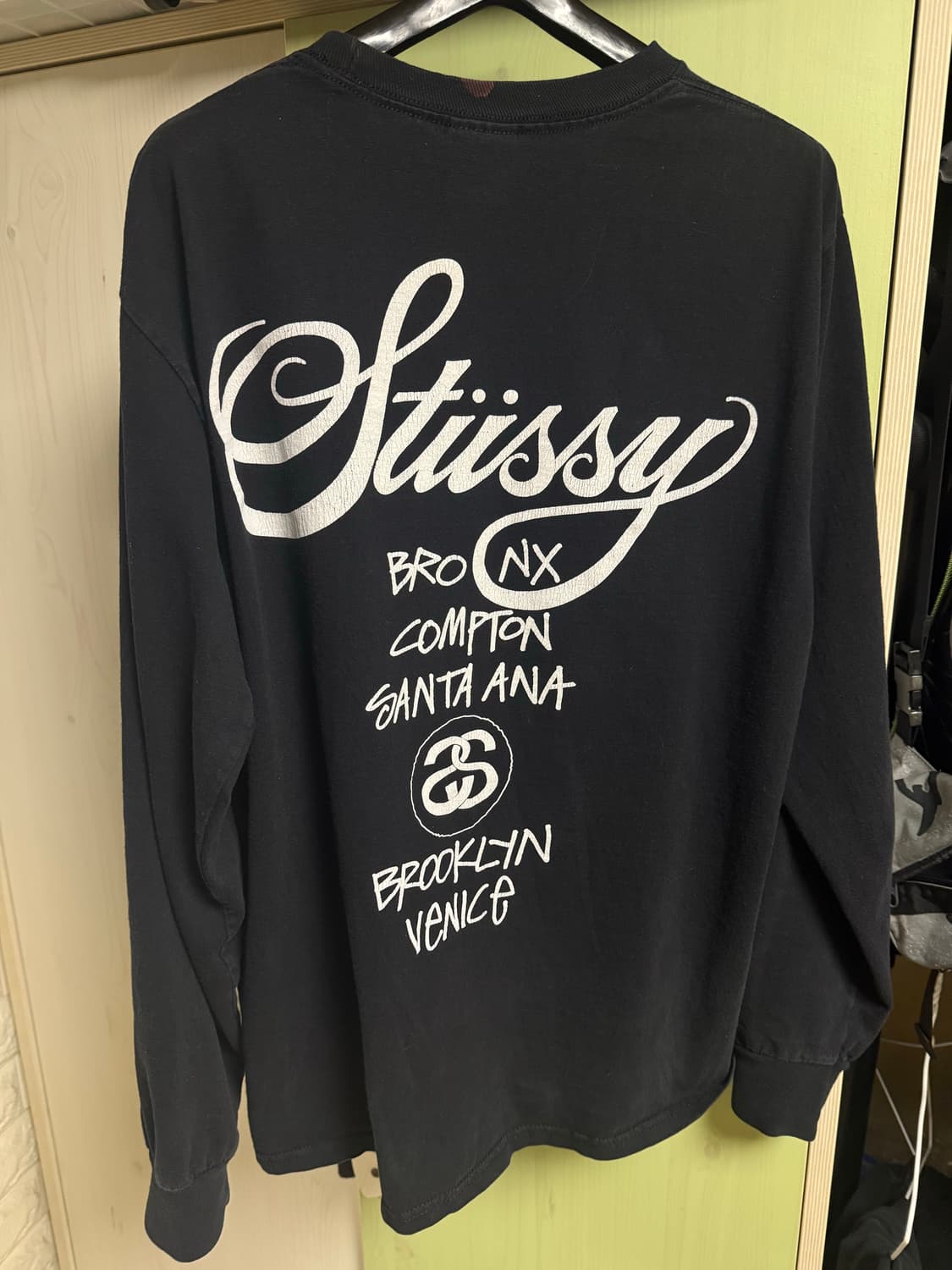스투시 월드투어 롱슬리브 티셔츠 블랙 M 2023 상품이미지3