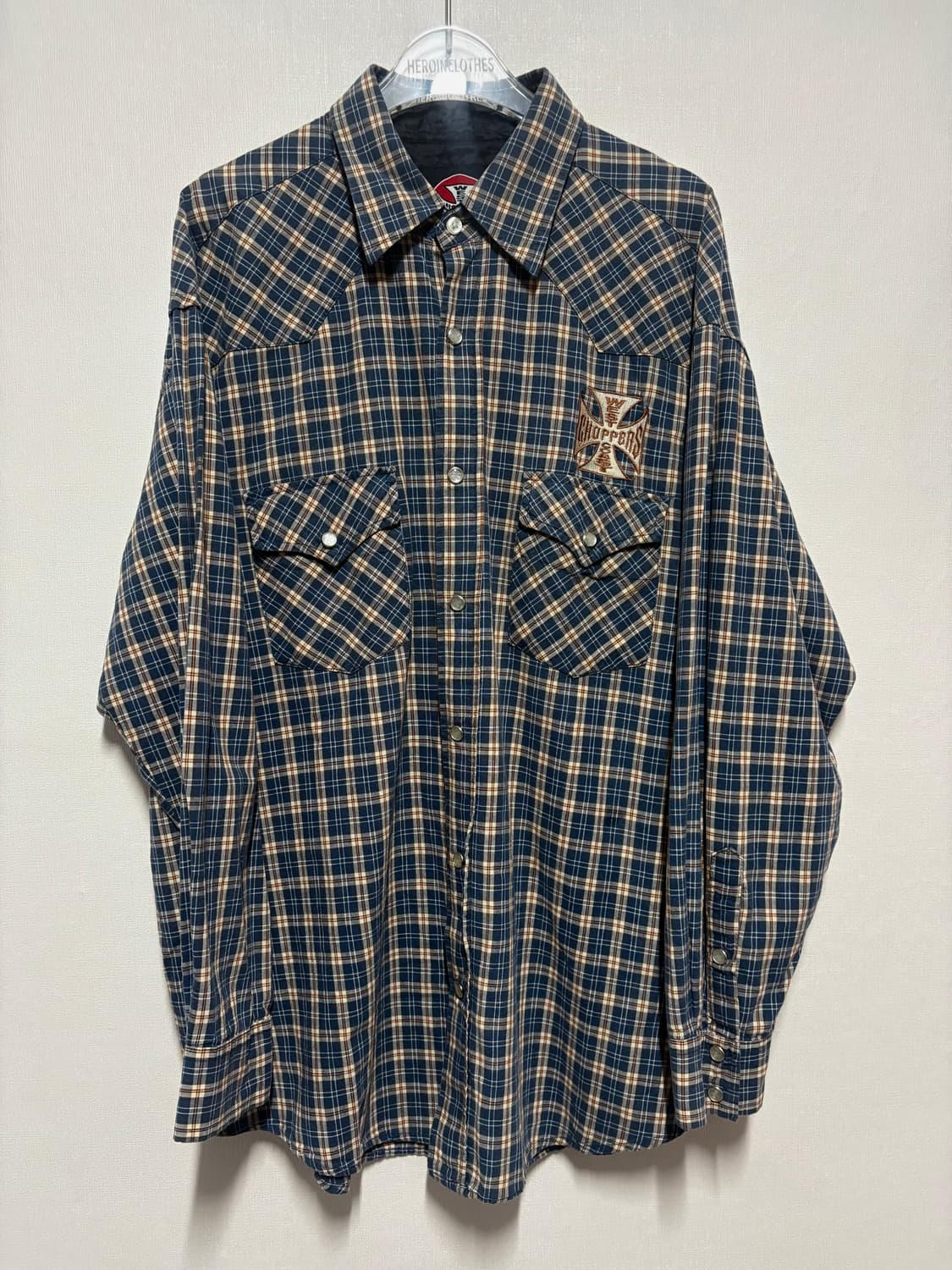 [L] 90's West Coast Choppers 웨스턴 체크 셔츠 상품이미지1