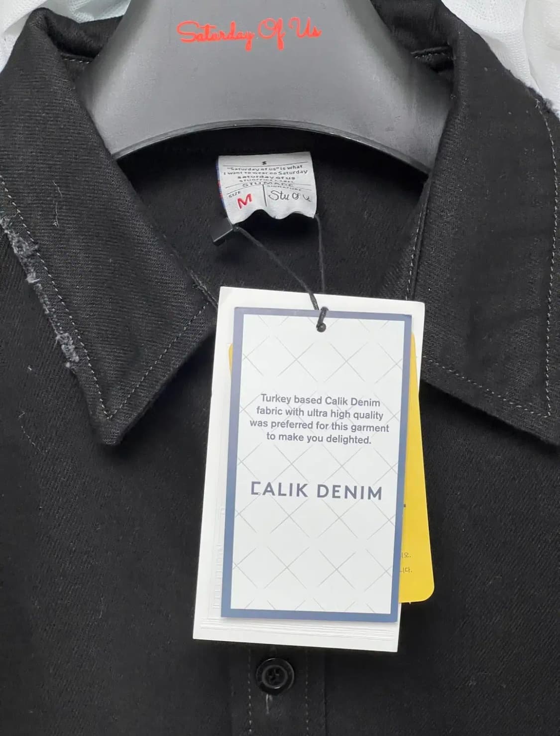 [M] STU 23FW Denim Shirts Black 상품이미지4