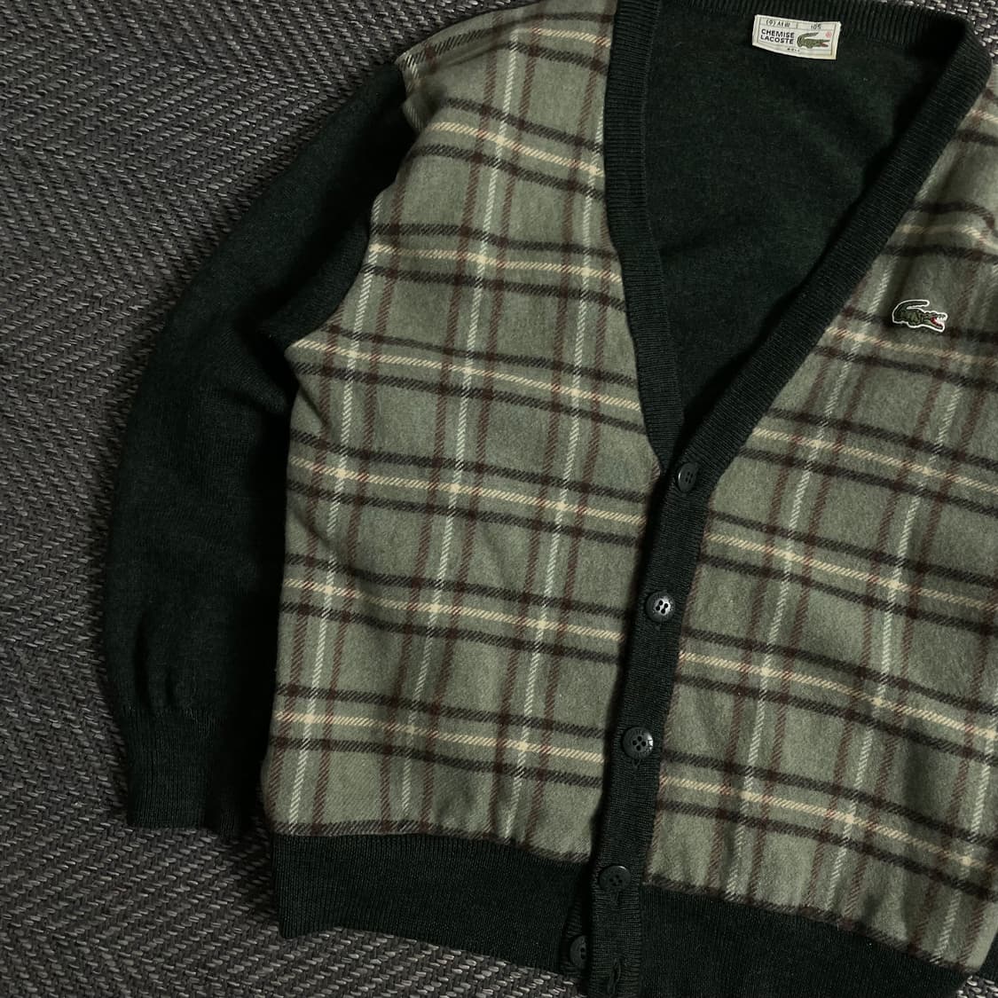 라코스테 아카이브 울 혼방 빈티지 체크 가디건y 3787 상품이미지4
