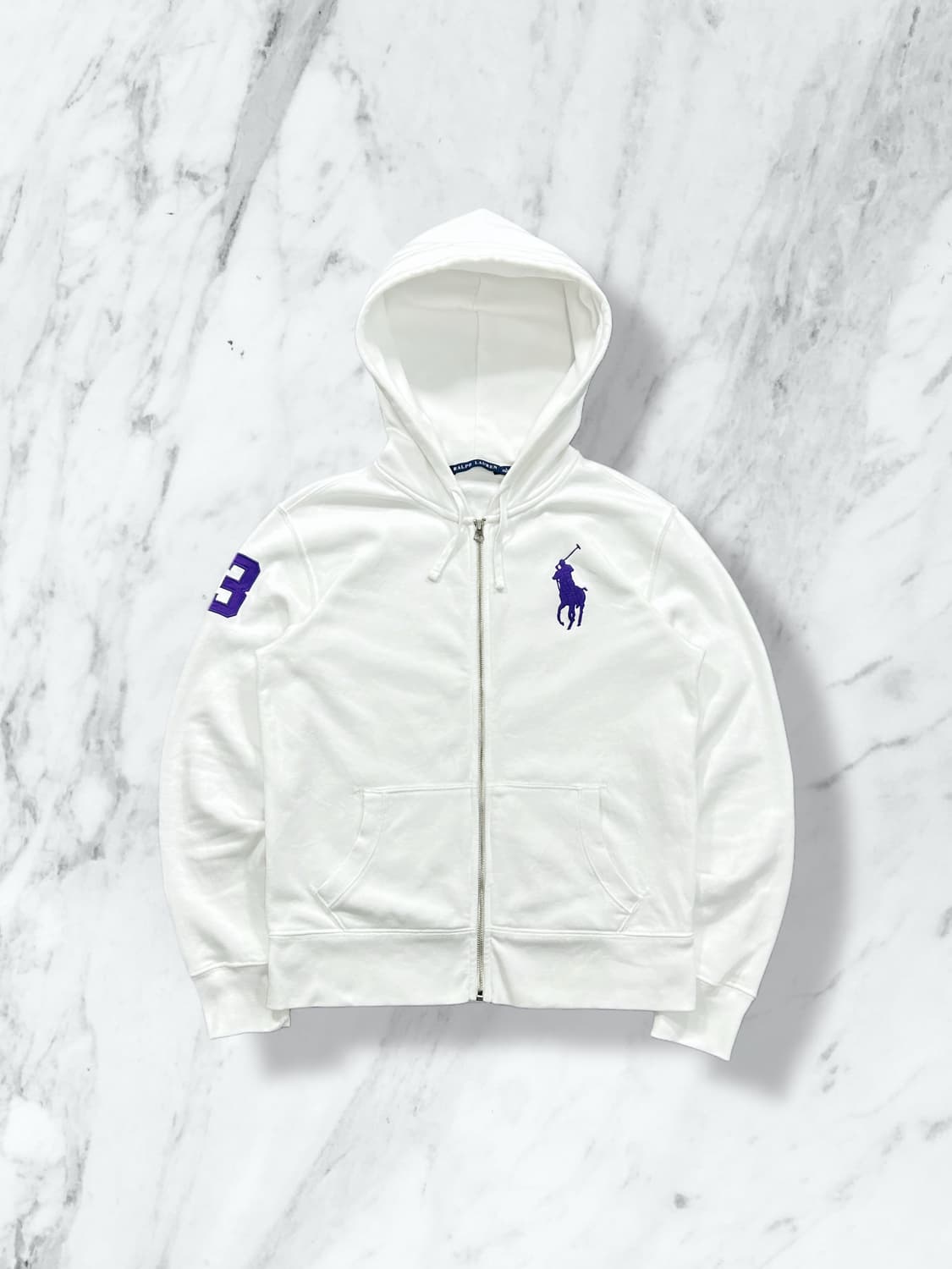 폴로 랄프로렌 빅포니 화이트 후드집업 L 상품이미지1