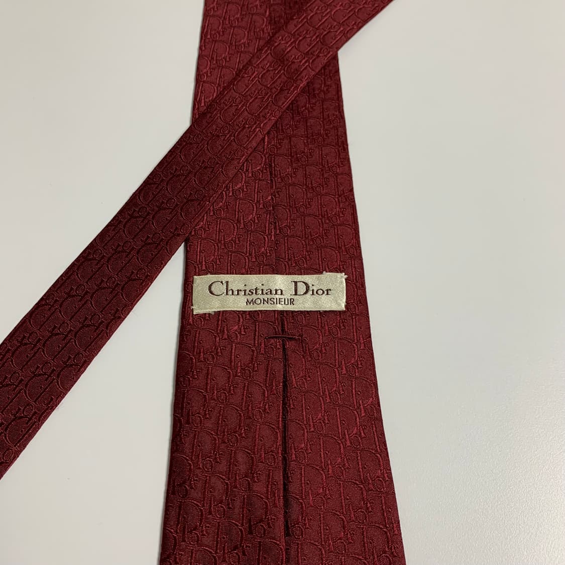 디올(Dior) 오블리크 넥타이 명품 100실크 버건디 최상급 8.3cm 상품이미지5