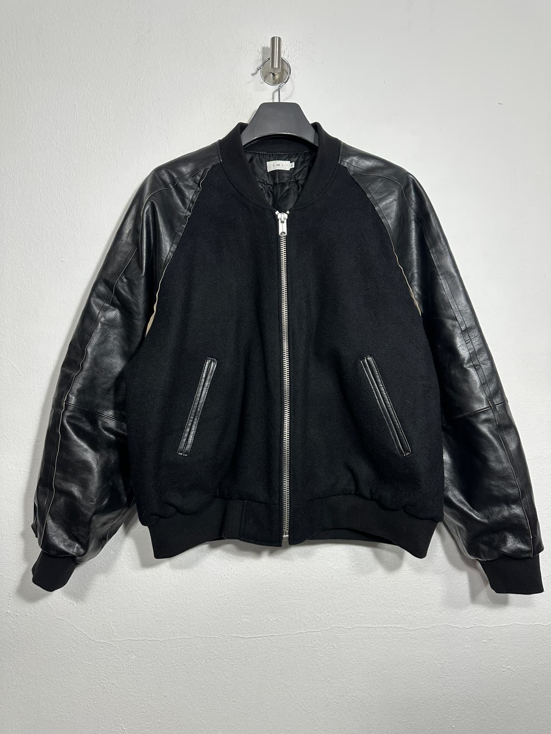 iami 아이엠아이 울 카우레더 자켓 2사이즈 바시티자켓 상품이미지1