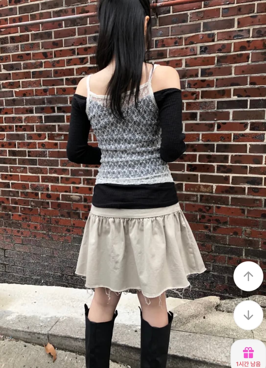 그린씨 레이스 레이어드 슬리브리스 상품이미지4