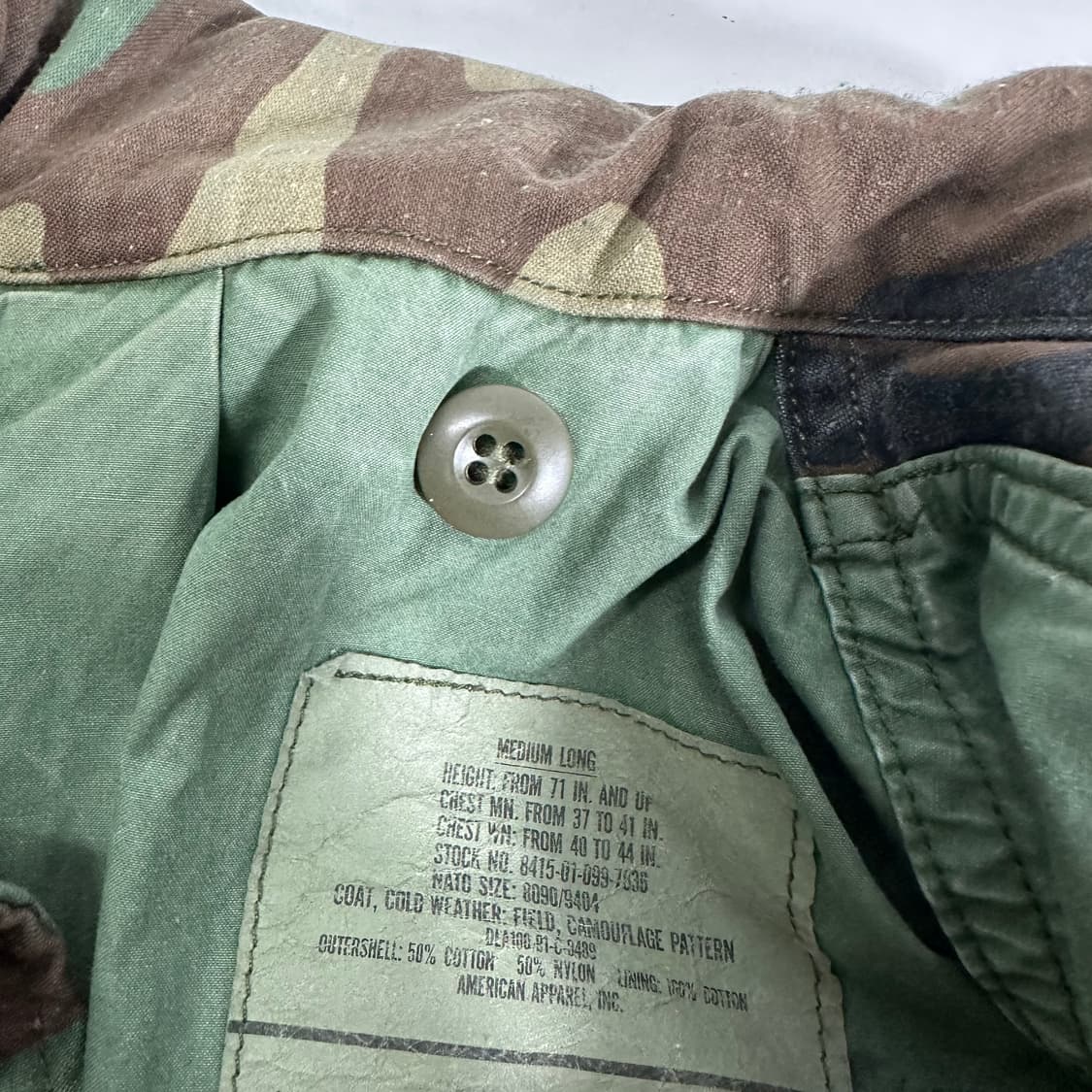 100 US ARMY 미군 우드랜드 밀리터리 야상자켓 상품이미지7