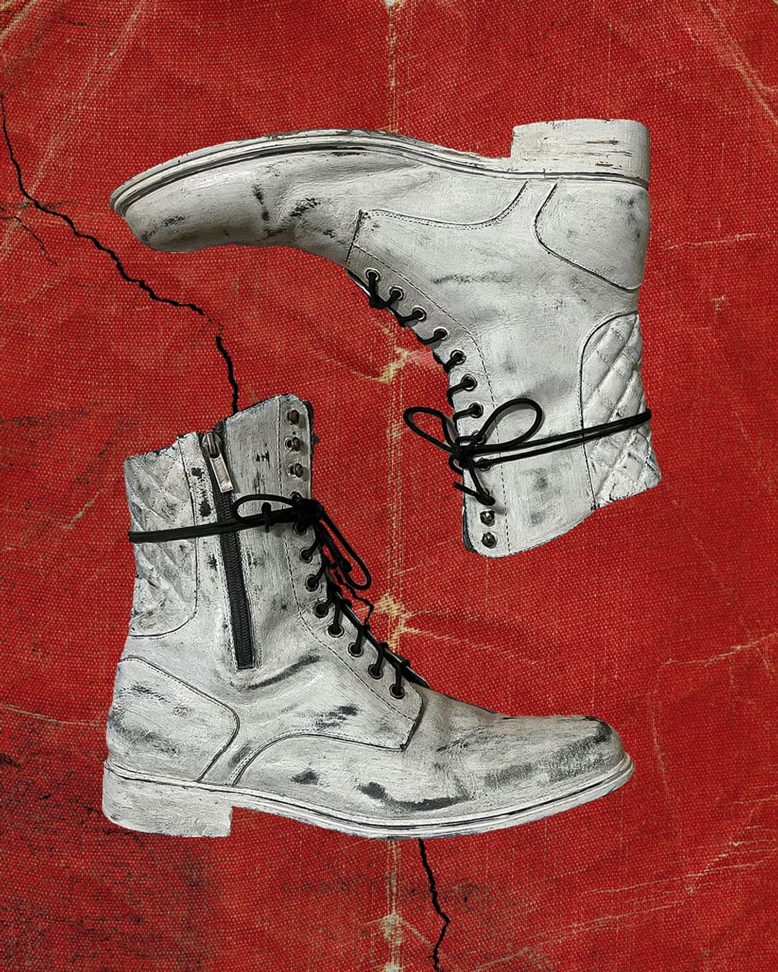 D&G 90s 돌체앤가바나 크랙 페인티드 디테일 롱 부츠 275 상품이미지1