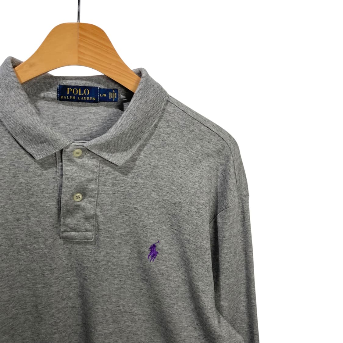 폴로랄프로렌 그레이 언발 카라 티셔츠 상품이미지3