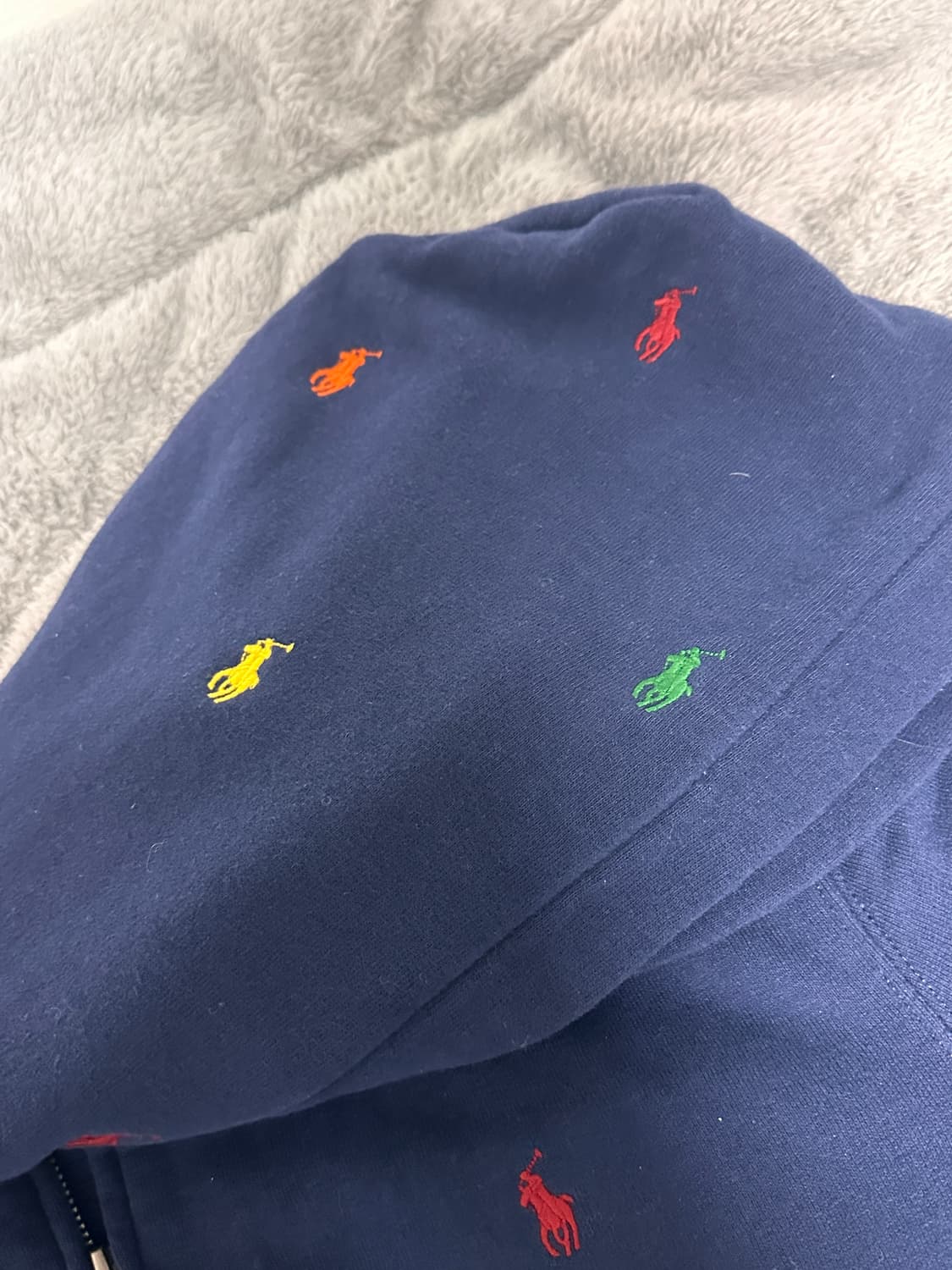 폴로 멀티로고 후드집업 네이비 S-M 상품이미지3