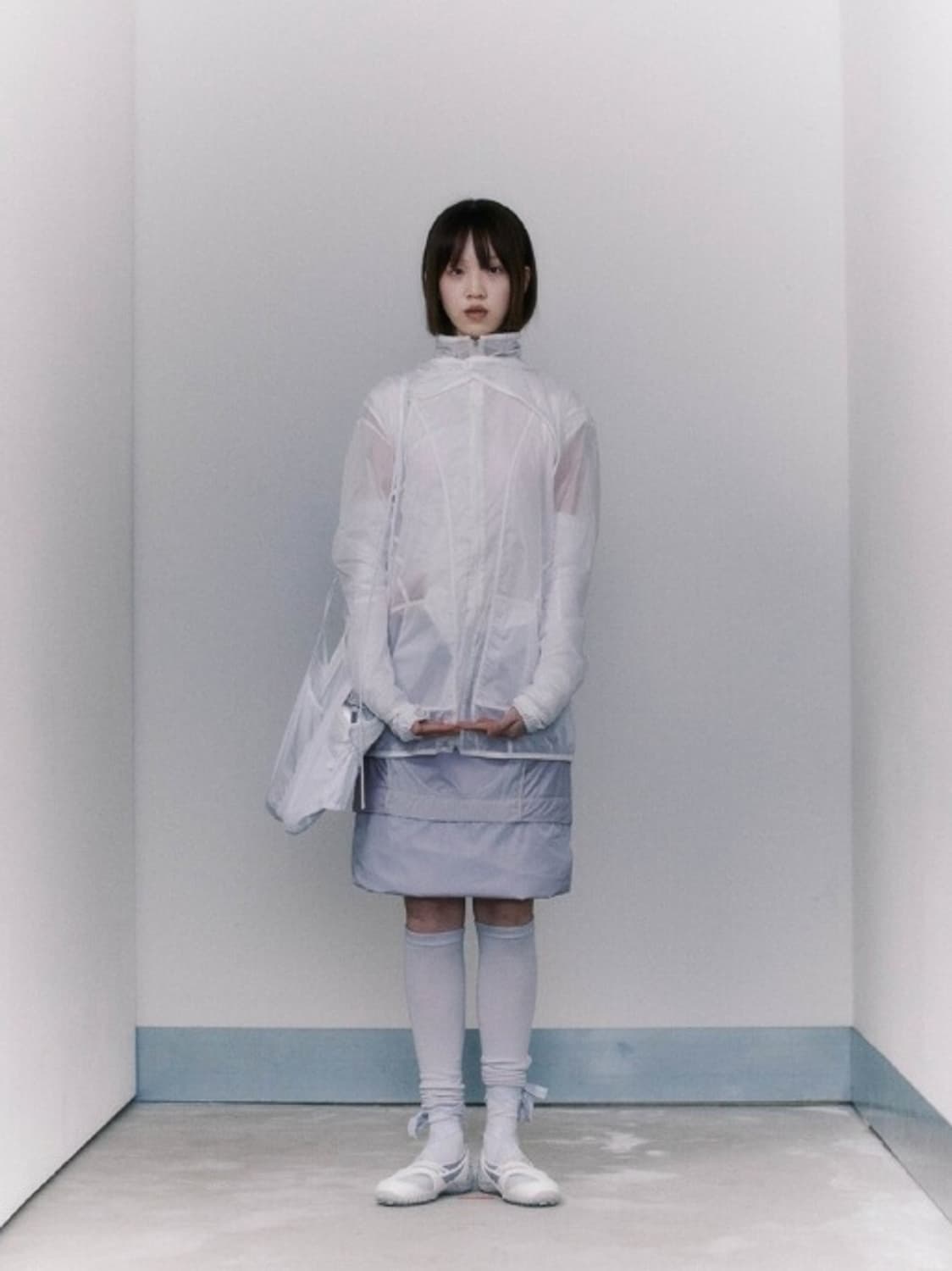 오호스 OJOS 3-Way Nylon String Skirt 그레이 1 상품이미지4