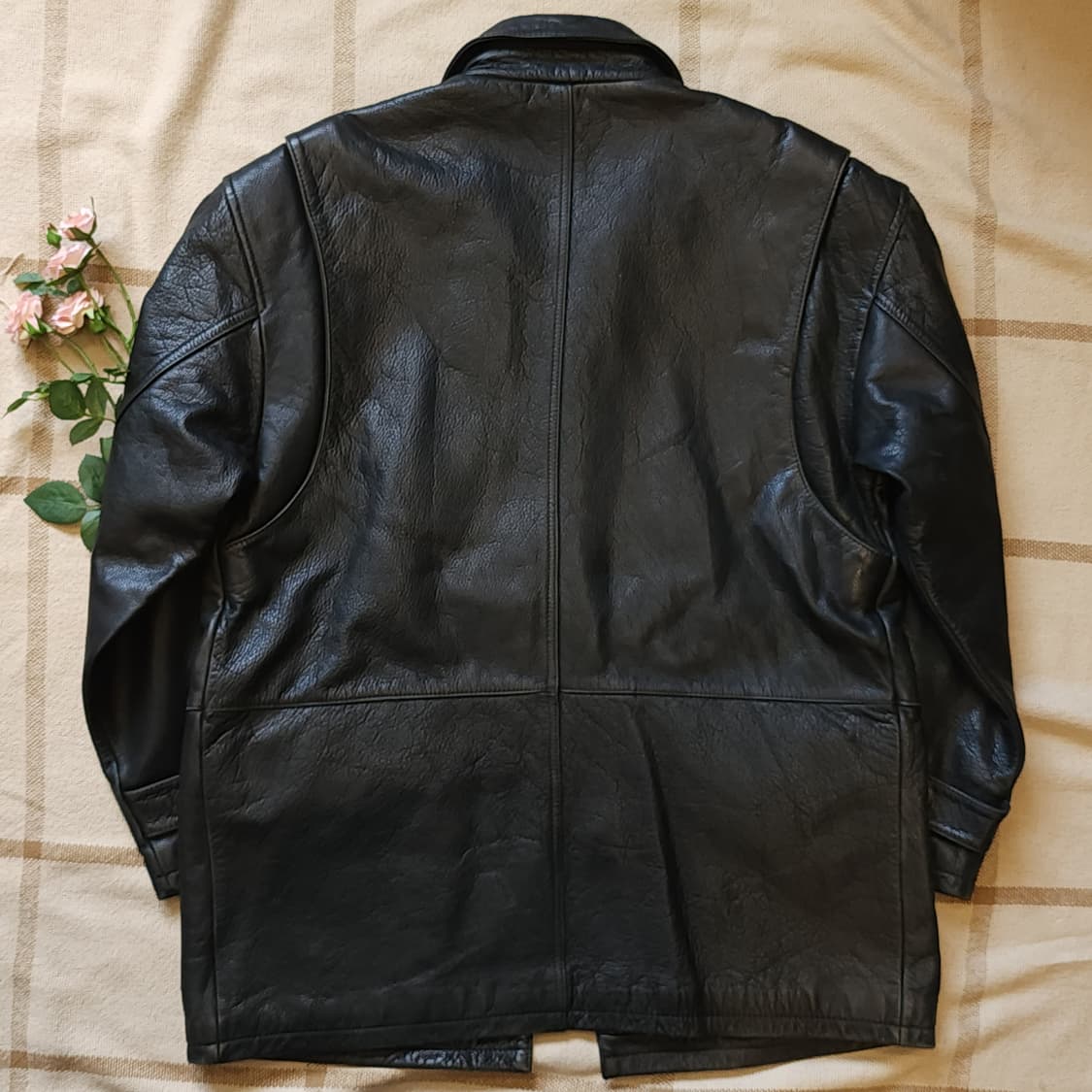 90s 빈티지 가죽자켓 레더 카코트 사파리 M 상품이미지2