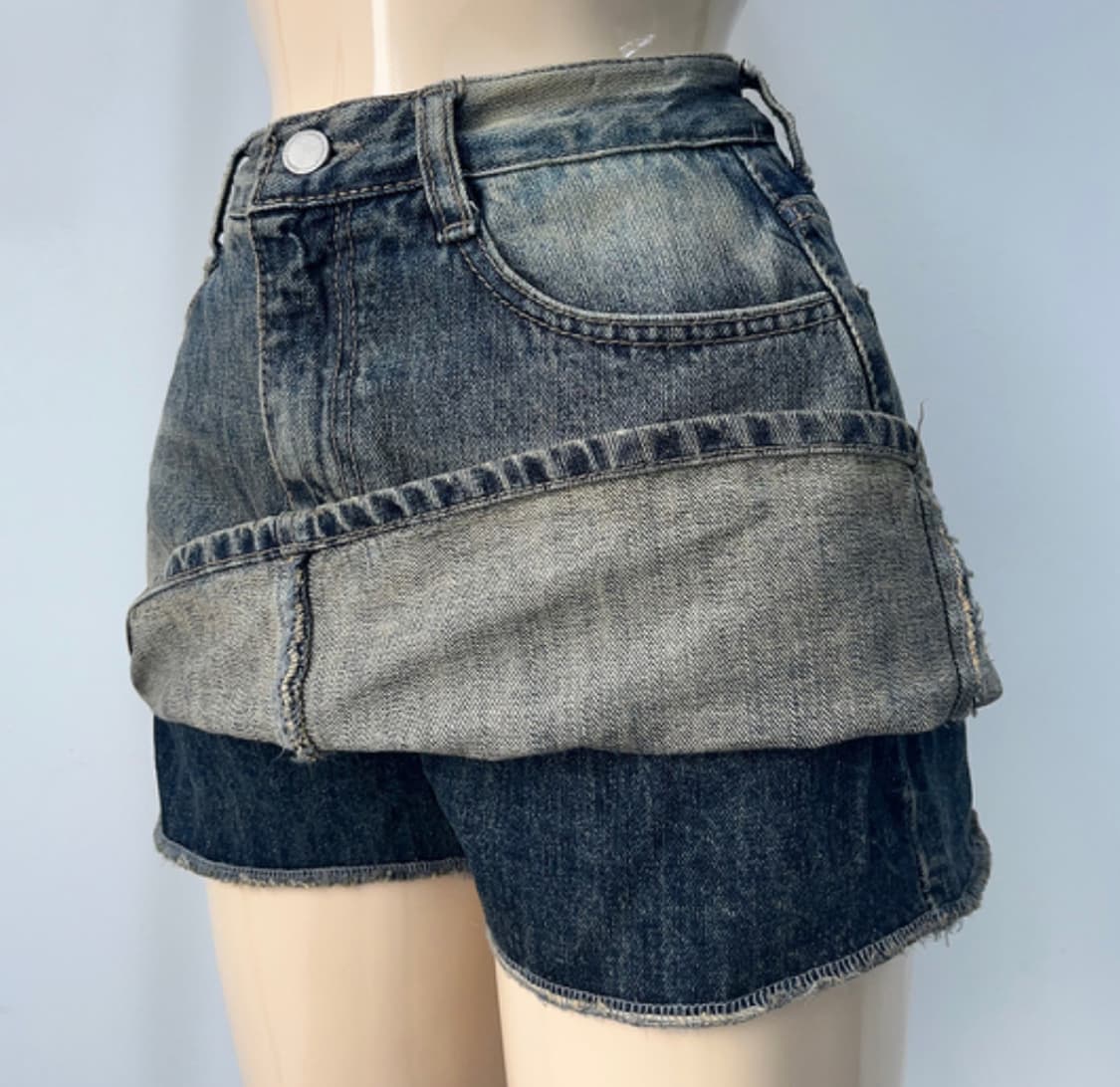 [새상품] 카인다미 골반볼륨업 빈티지워싱 하이웨스트 치마바지 M사이즈 상품이미지6