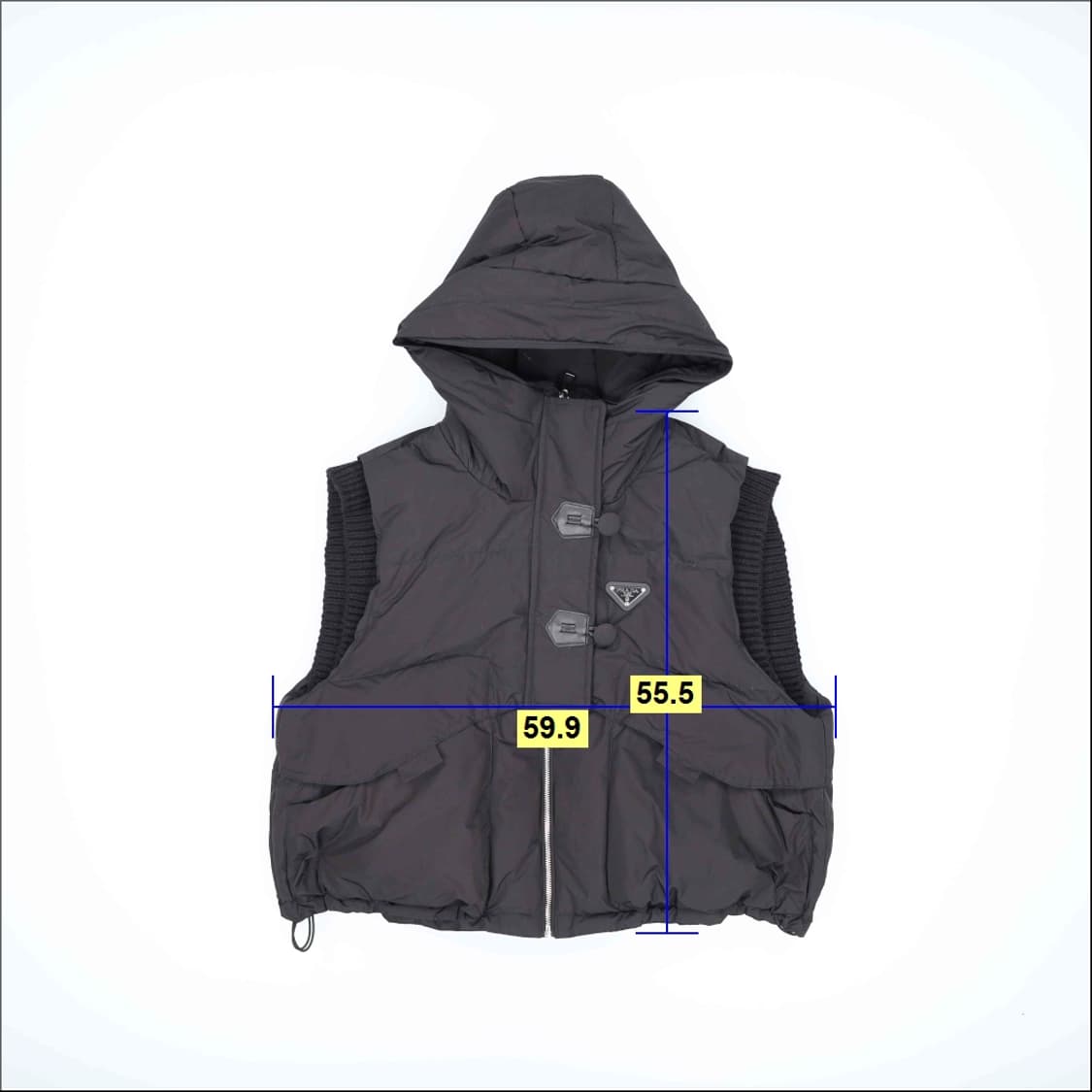 55정도 빈티지 삼각패치 여성 패딩조끼 0330H1 상품이미지5