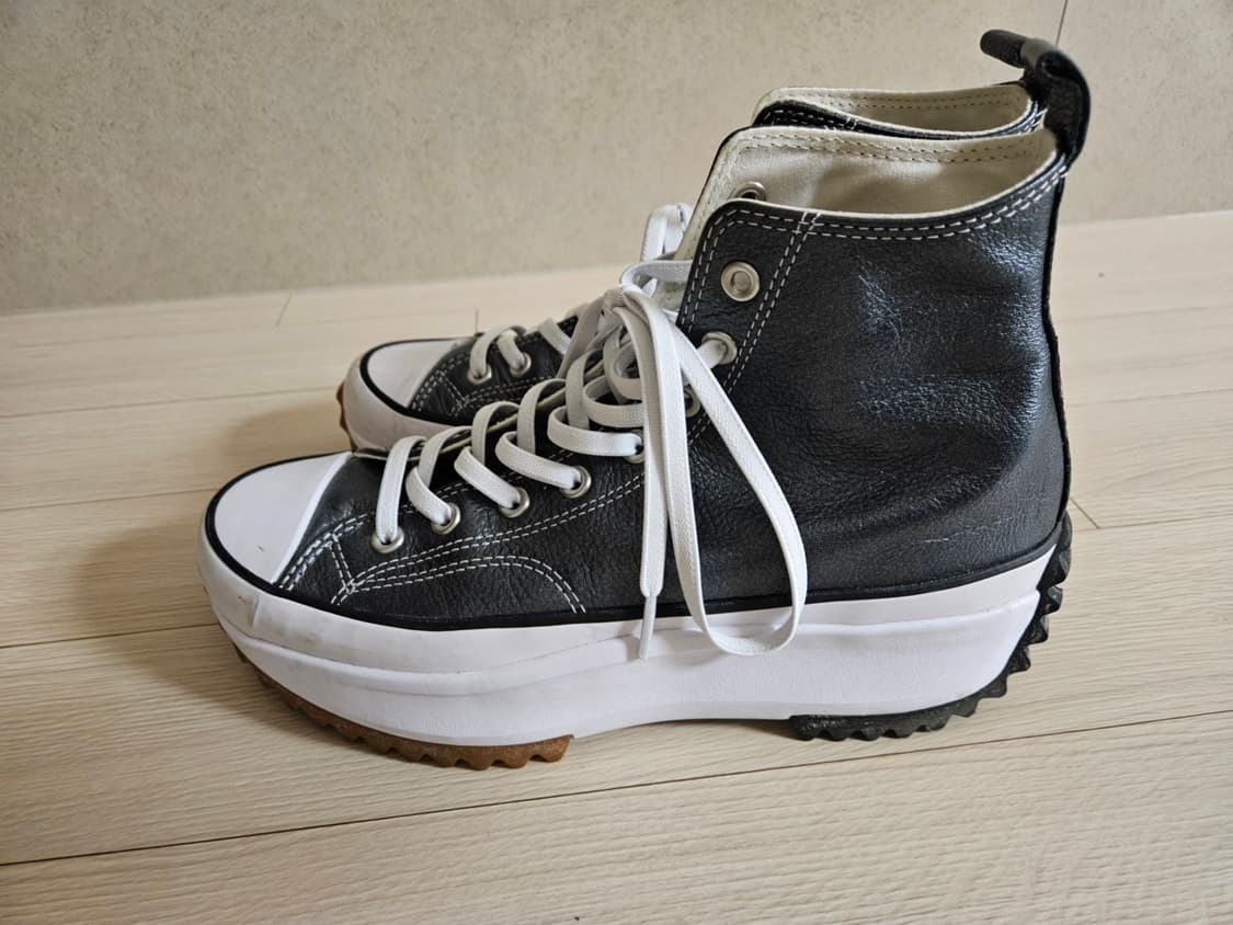 [270] 컨버스 런스타 하이크 하이 메탈릭 클래식(가죽) 블랙 상품이미지5