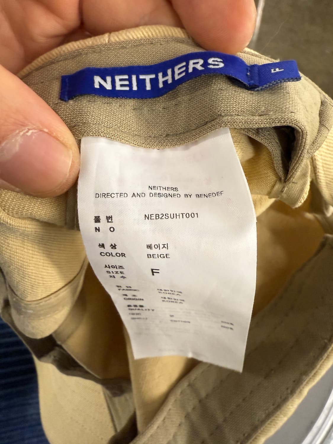 NEITHERS 볼캡 베이지 F사이즈 상품이미지3