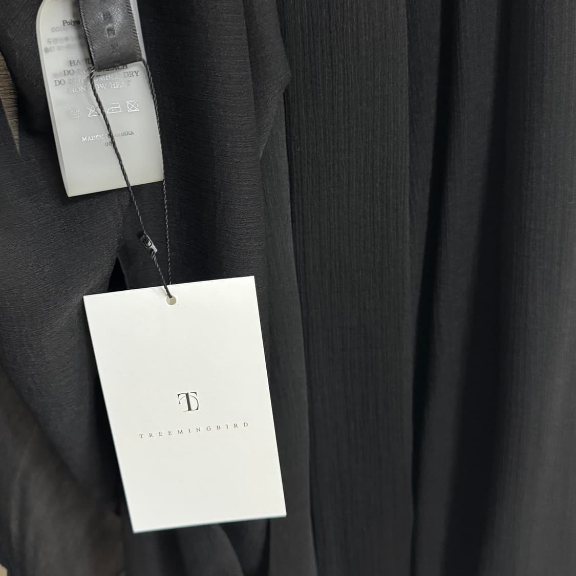 [새상품] 트리밍버드 타이 미니 원피스 블랙 상품이미지4