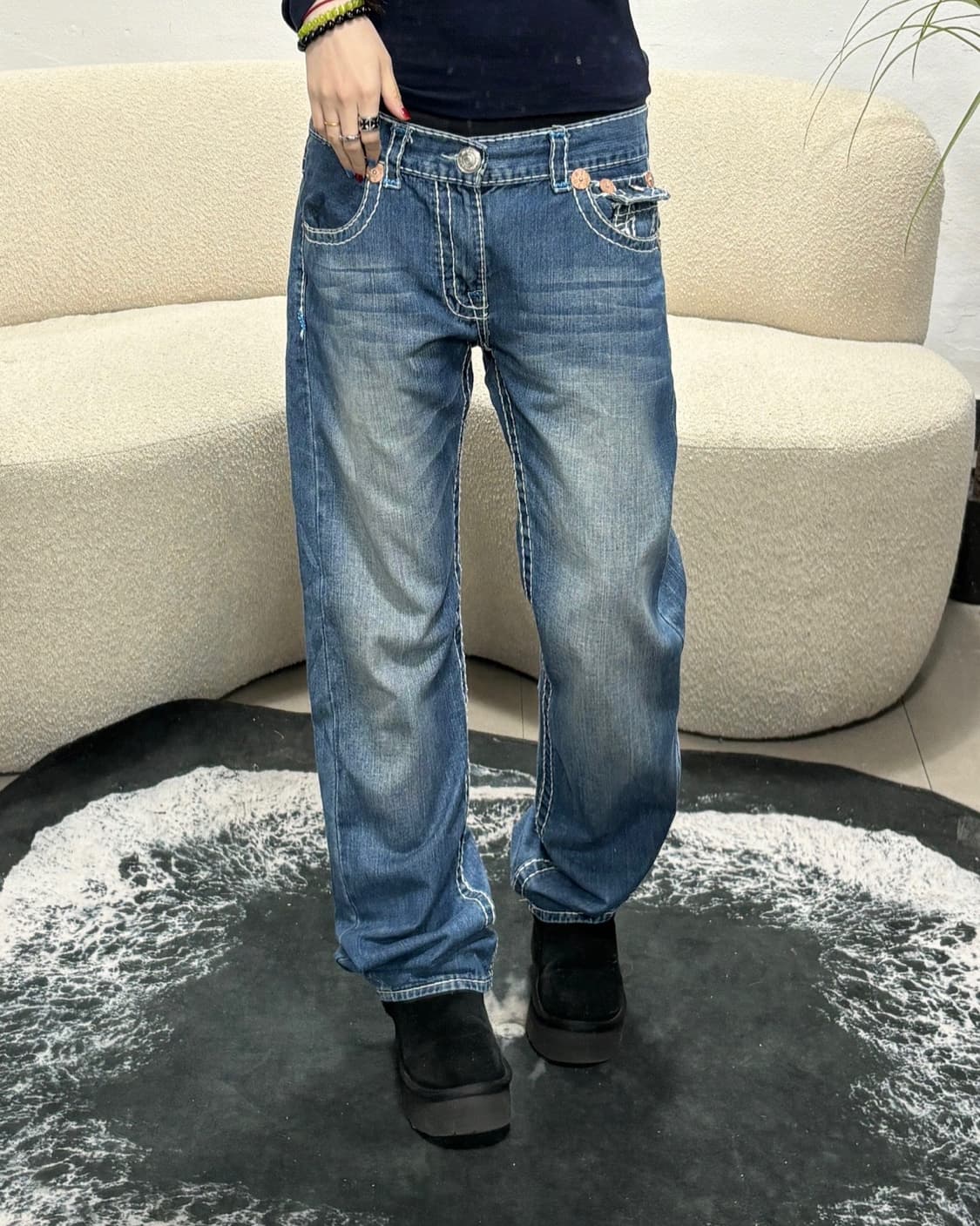 90s TRUE RELIGION 빈티지 스트레이트 데님 팬츠 상품이미지2