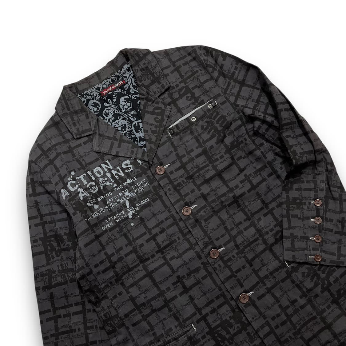 SLASH N NUMBER Skull lettering blazer 상품이미지2