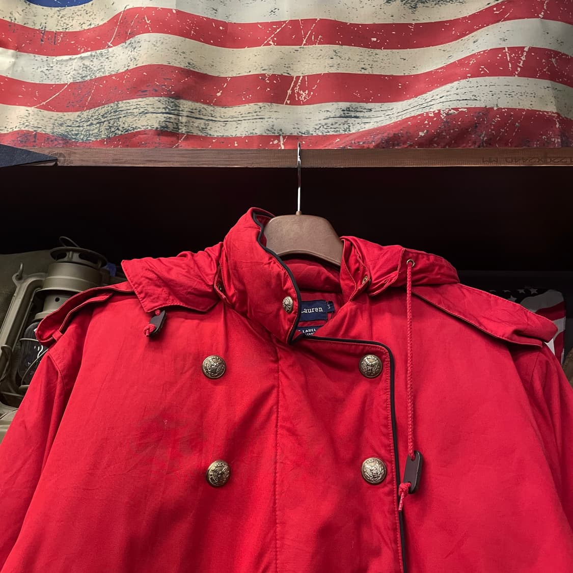 90s 폴로 랄프로렌 더블 브레스트 밀리터리 후드 파카 자켓 N64 상품이미지3