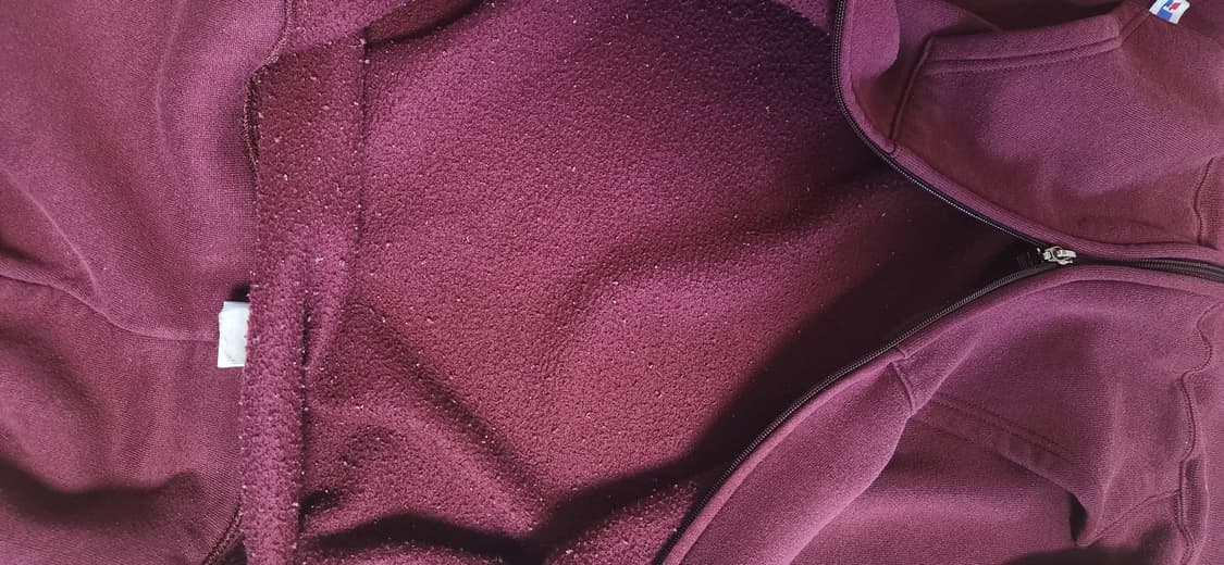 90s Russell Hoodie zip up Burgundy 상품이미지6