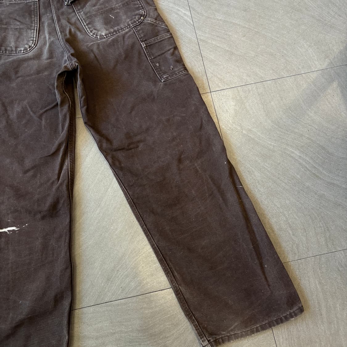 칼하트 R06 덕 캔버스 오리지널 브라운 더블니 오버롤 상품이미지10