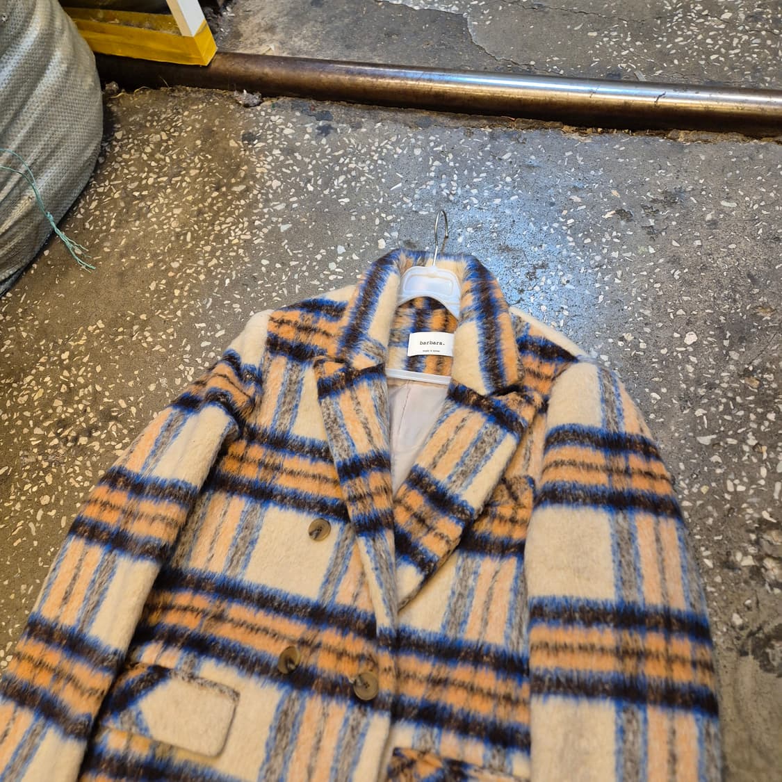 여성-FREE 체크 롱코트 상품이미지4