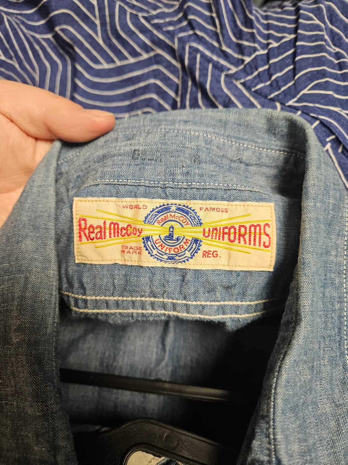 리얼맥코이 USN 샴브레이 반팔셔츠 상품이미지4